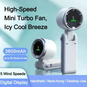 3600mAh Foldable Mini Handheld Turbo Fan